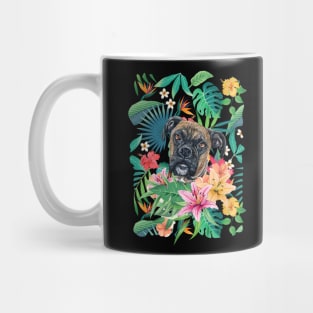 Tropical Brindle Boxer Dog 1 Mug